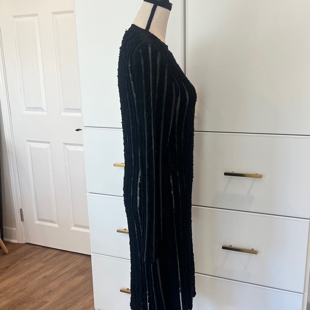 Louis Vuitton Black Textured Long Sleeve Dress - Picture 3 of 10